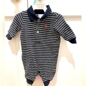 Ralph Lauren Classic navy striped Onesie newborn